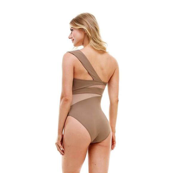 NWT Envya Women’s Small Kaile Mesh One Shoulder Swimsuit - Picture 4 of 4